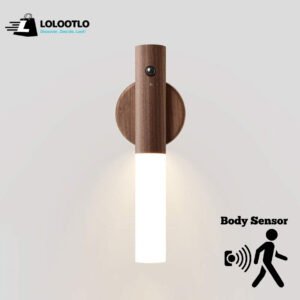 Rechargeable Smart Body Sensor Induction Night Light, Intelligent Wood Wall Lights, Magnetic light