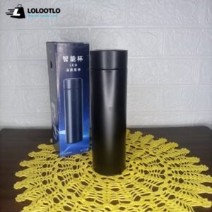 Black Premium Stainless Steel Smart LED Temperature Display Water Bottle 500ml, Vacuum Bottle